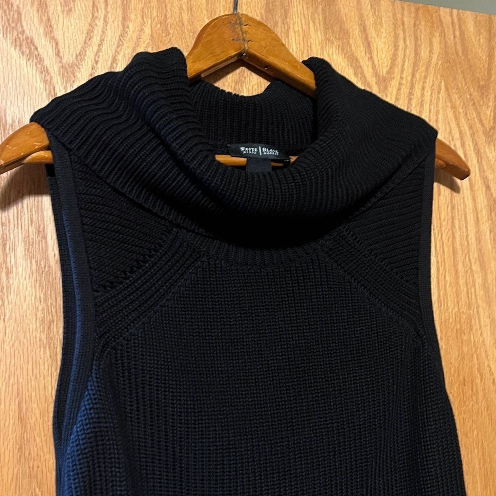 White House Black Market Textured Black Knit Top - Picture 3 of 11